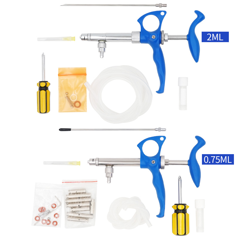 Veterinary Syringe Gun - 0,75 ml/2 ml Veterinär-Kontinuierliche Impfstoffspritze, verstellbare