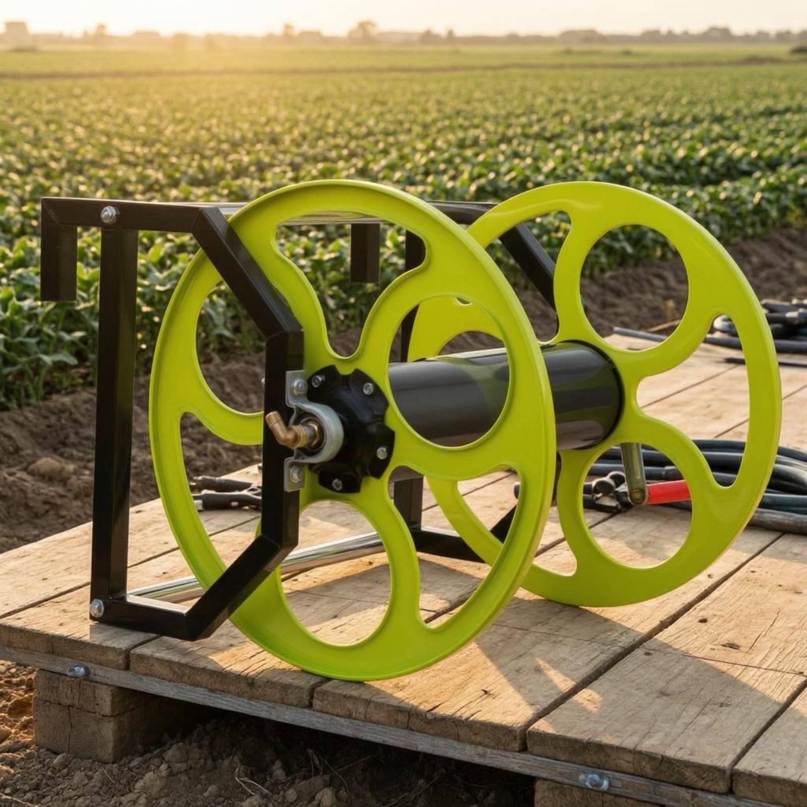 Farming Farmer - Schlauchaufroller aus geschweißtem Stahl, freistehend, Hochleistungs-Gartenschlauchaufroller