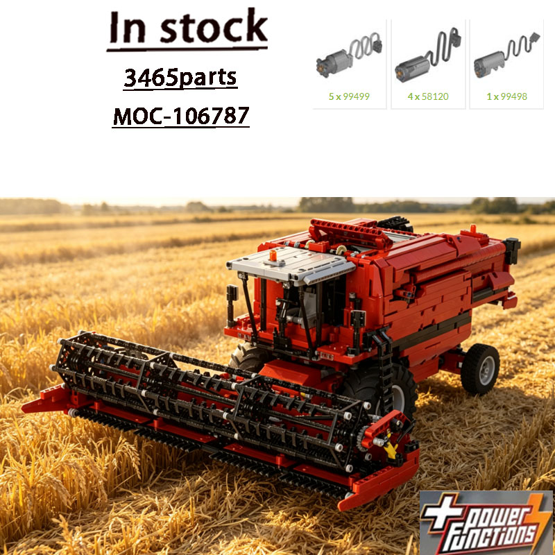 Agriculture Farming Education - Bausteine MOC-106787 Neuer Landwirtschaftlicher Roter Mähdrescher