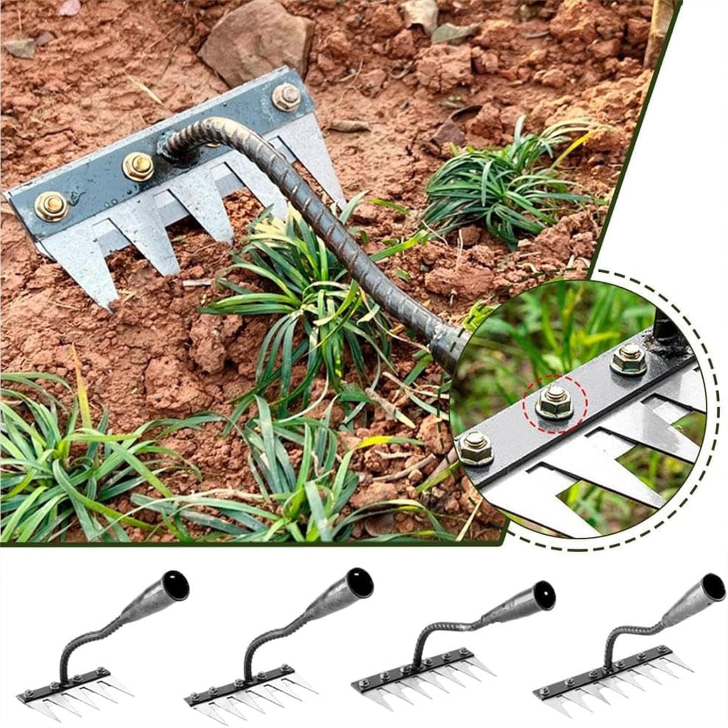 5/6/7/8 Zähne Metallrechen Gar – Agriculture Farming Hand Tools Bewertung und Preis